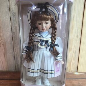 Collectible Memories Elegant Sailor Doll with Braided Hair Porcelain